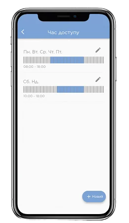 Smartphone mit doorControl App Nutzergruppen